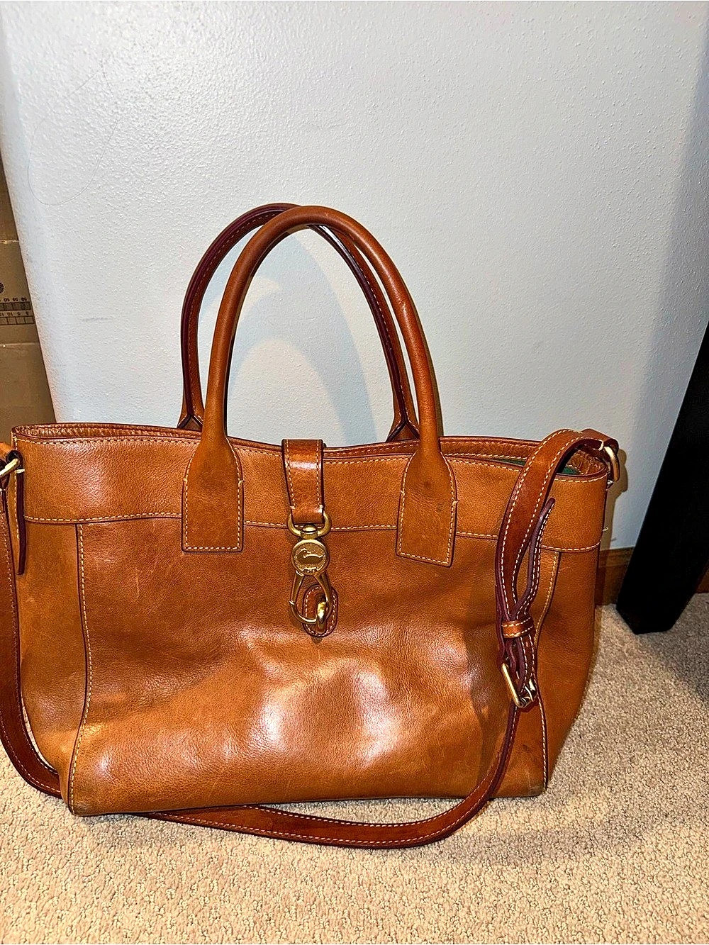 Dooney & Bourke Florentine Amelie Tote Leather Shoulder Bag in Brown